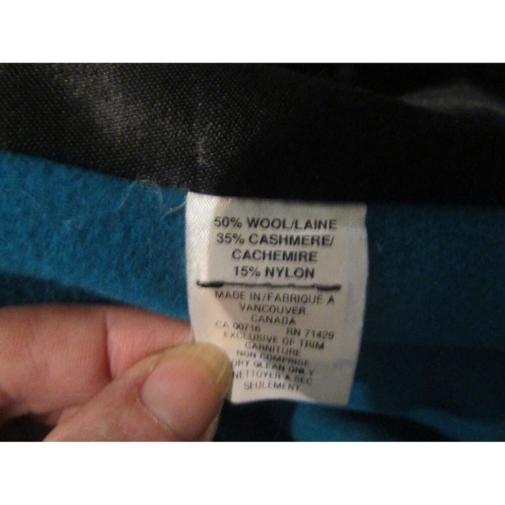 Vintage Mr Jax Wool Cashmere Jacket Womens XL Teal Blue Made Canada - Picture 11 of 11